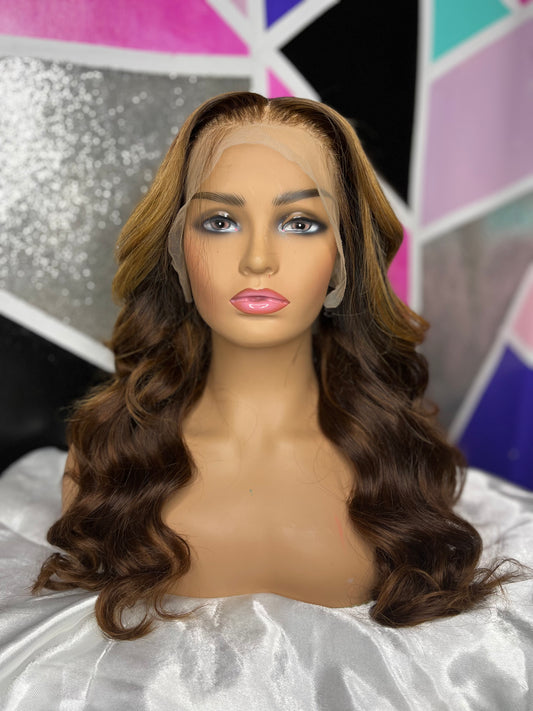 24” Highlighted Transparent Frontal Wig